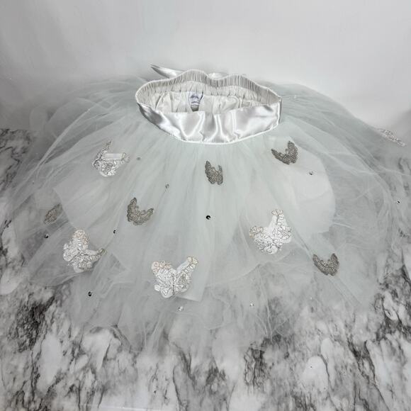 Pottery Barn Kids x Monique Lhuillier Butterfly Tulle Tutu Embroidery Satin 3 + - Picture 2 of 7